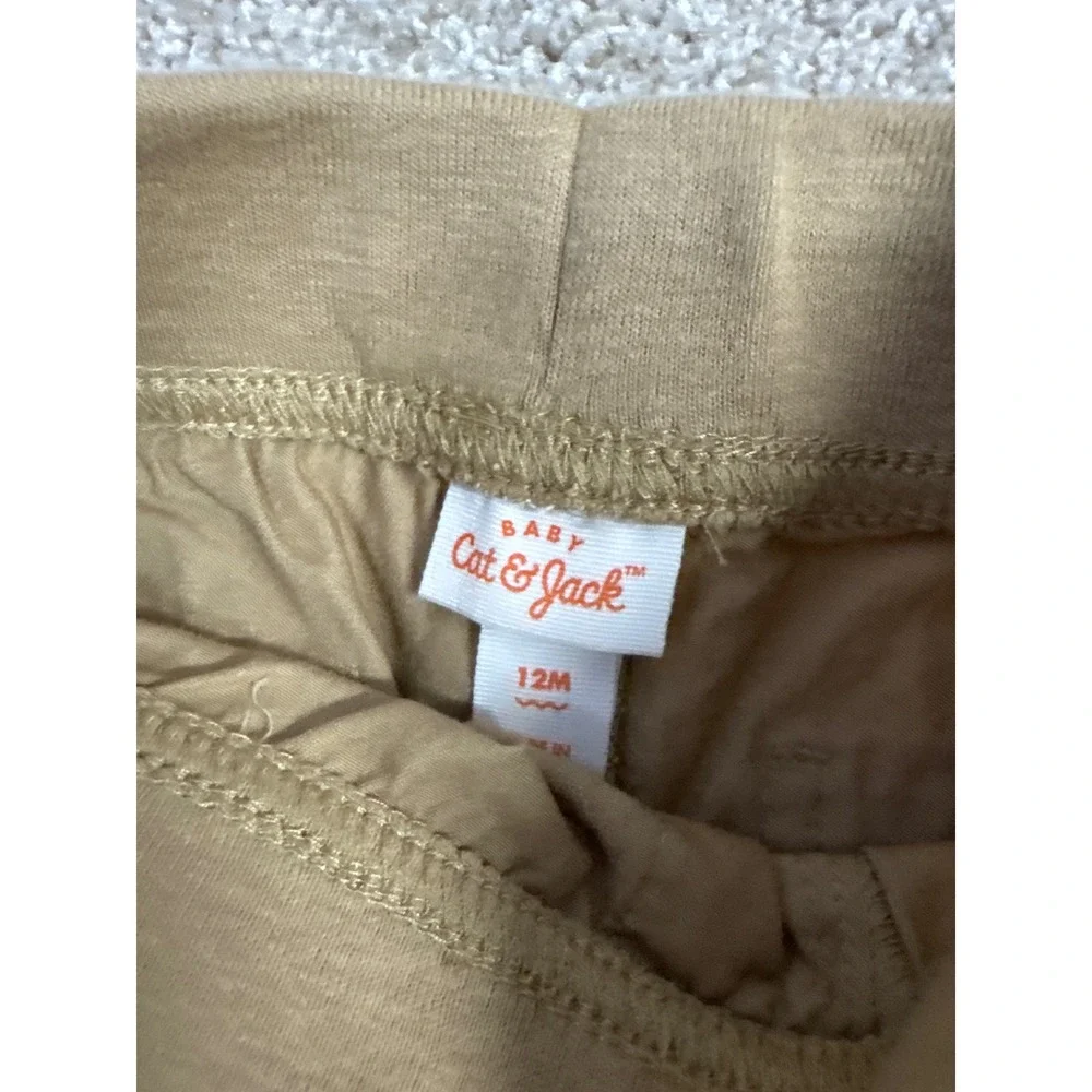 Old Navy Baby Boys Khaki Tan Pull On Chino Shorts Elastic Waist Size 6-12 Months
